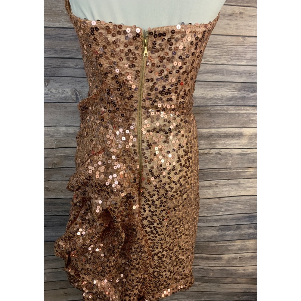Rubin Singer Ruffled Sequin Gown - Picture 7 of 12
